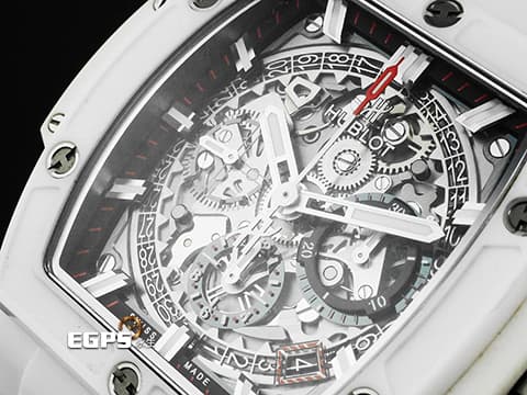 HUBLOT 宇舶 Spirit of Big Bang White Ceramic 大爆炸 靈魂系列 641.HX.0173.LR 白色陶瓷材質錶殼&nbsp;計時碼表 酒桶型 2020年卡&nbsp;自動上鍊 42mm