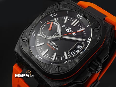 Bell &amp; Ross 柏萊士 BRX5R-BO-TC/SRB Carbon Orange 碳纖維及鈦金屬材質 動力儲存顯示&nbsp;2025年保卡 限量500只&nbsp;自動上鍊 41mm
