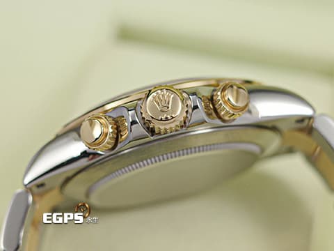 ROLEX 勞力士 Cosmograph Daytona 宇宙計時型 迪通拿 116523NG&nbsp;珍珠貝母錶面&nbsp;塘金計時盤 鑽石時標&nbsp;18K黃金 半金款 計時碼表 116523 NG&nbsp;亂碼字頭 自動上鍊 賽車錶&nbsp;40mm