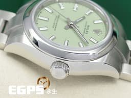 ROLEX 勞力士 Oyster Perpetual 28 經典 蠔式恆動型 276200 <font color="#ccffd6">最新款 開心果綠色噴漆面盤</font>&nbsp;OP28 不鏽鋼 <font color="#FF0000">2025年保卡 </font>自動上鍊 28mm