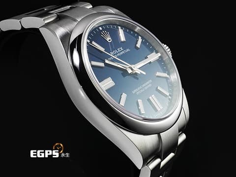 ROLEX 勞力士 Oyster Perpetual 41 蠔式恆動型 134300 2025年最新款最新色 med blue噴漆面盤 經典 OP41 不鏽鋼材質 2026年保卡&nbsp;自動上鍊 41mm