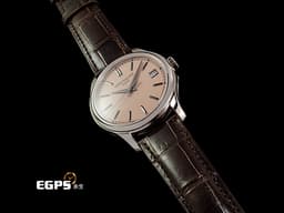 PATEK PHILIPPE 百達翡麗 PP Calatrava 系列 經典 5227G-015 18K白金材質 <font color="#0582f5">炭灰白金三維多面「子彈」時標 獨特軍官式底蓋</font><font color="#FF0000">&nbsp;</font><font color="#fbb689">鮭魚色面盤</font><font color="#FF0000"> 2026年保單 </font> 自動上鍊 39mm
