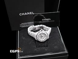CHANEL 香奈兒 J12 White Ceramic H0968 經典 白陶瓷 大三針 專利不鏽鋼蝴蝶扣 石英腕錶 33mm