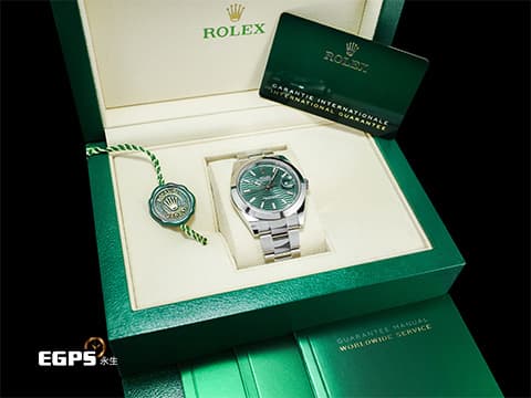 ROLEX 勞力士 DATEJUST 126300 蠔式日誌型 不鏽鋼材質  薄荷綠色蜂巢坑紋面盤 2022年保卡&nbsp;自動上鍊 41mm