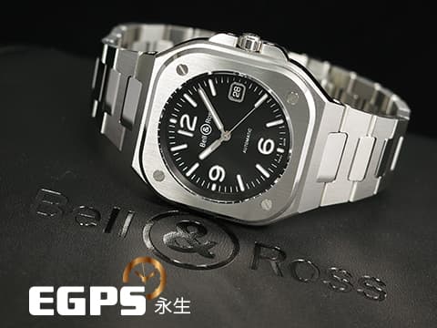 Bell &amp; Ross 柏萊士 Urban系列 BR-05 Black Steel 不鏽鋼 BR05A-BL-ST/SST 大三針&nbsp;2025年保單&nbsp;自動上鍊 40mm