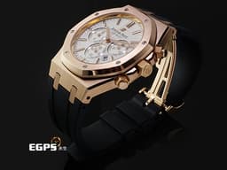 Audemars Piguet AP錶 愛彼 Royal Oak 皇家橡樹 18K玫瑰金材質 26320OR&nbsp;<font color="#fafa01">白色格紋面盤</font> 計時碼錶 <font color="#FF0000">台灣公司貨</font>&nbsp;自動上鏈 41mm