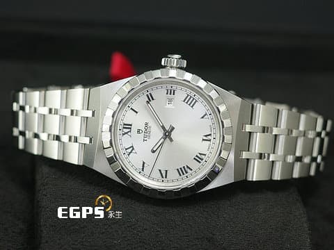 TUDOR 帝舵 Royal 皇家系列 28300-0001 銀色面盤 羅馬數字時標 不鏽鋼 大三針 經典坑紋外圈 2025年保單 自動上鍊&nbsp;28mm
