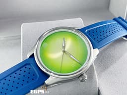 H. Moser &amp; Cie. 亨利慕時 Pioneer Centre Seconds 開拓者 <font color="#05f0f0">清新亮眼的柑橘綠面盤</font> 3201-1204 三日鍊 <font color="#3f8bee">開拓者大三針 </font><font color="#058703">柑橘綠概念腕錶</font><font color="#03f6f9">&nbsp;</font>不鏽鋼 大三針&nbsp;<font color="#FF0000">2025年保單</font>&nbsp;自動上鍊&nbsp; 42.8mm