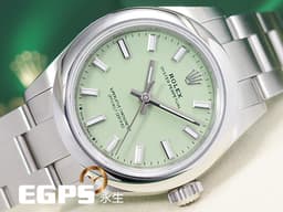 ROLEX 勞力士 Oyster Perpetual 28 經典 蠔式恆動型 276200 <font color="#ccffd6">最新款 開心果綠色噴漆面盤</font>&nbsp;OP28 不鏽鋼 <font color="#FF0000">2025年保卡 </font>自動上鍊 28mm