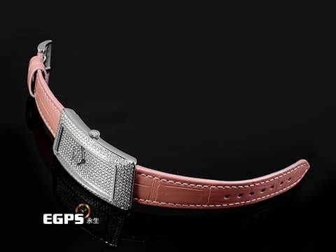 Vacheron Constantin 江詩丹頓 25010 18K白金材質 精鑲滿天星鑽石面盤、錶圈 精鑲鑽石錶扣&nbsp;整支錶重約1.68兩 石英機芯 23mm