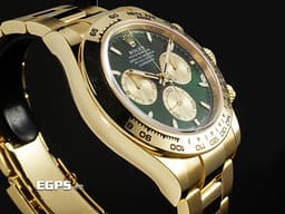 ROLEX 勞力士 Cosmograph Daytona 宇宙計時型 迪通拿 126508 <font color="#f5dea8">新款 綠金迪 18K黃金材質</font>&nbsp;<font color="#058703">綠色面盤搭</font><font color="#f9ebc3">配金色計時錶盤</font> 計時碼表<font color="#FF0000">&nbsp;2026年保卡</font> 賽車錶 自動上鍊 40mm