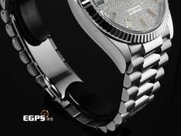 ROLEX 勞力士 Oyster Perpetual Day-Date 36 DD36 128239 18K白金材質  <font color=#f6d2de>原廠鑲嵌滿天星鑽石面盤 </font> <font color=#ff00ff>原廠10顆方形切割彩虹漸變色寶石</font> <font color=#FF0000>2021年保卡</font> 自動上鏈 36mm