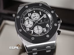 Audemars Piuget 愛彼 AP錶 Royal Oak Offshore Chronograph 皇家橡樹 離岸型 25940SK.OO.D002CA.03&nbsp;<font color="#545454">黑色格紋面盤 經典黑色橡膠外框</font>&nbsp;計時碼表 不鏽鋼 25940 SK&nbsp;<font color="#ff0000">台灣公司貨</font> 自動上鍊 42mm