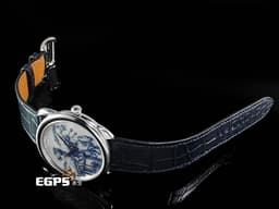 HERMES 愛馬仕 ARCEAU系列 Grand carrosse royal <font color="#46a5d3">自由野性的豪華皇家馬車</font> 18K白金材質 <font color="#ffa500">微繪工藝腕錶 彩繪珍珠母貝面盤</font> <font color="#FF0000">限量12只 新錶參考訂價：2,402,000 元</font> 自動上鍊 41mm