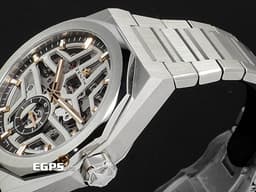 ZENITH 真力時 DEFY Skyline Skeleton 天際線系列 03.9300.3620/80.I001 不鏽鋼材質&nbsp;<font color="#4169e1">高振頻 10秒 旋風秒針</font>&nbsp;<font color="#cdcbcb">ZENITH四芒星鏤空面盤</font> <font color="#FF0000">2025年卡 附贈快拆式橡膠錶帶</font> 自動上鍊 41mm