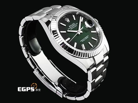 ROLEX 勞力士 Datejust 41 蠔式日誌型 126334 最新款 煙燻綠色面盤&nbsp;不鏽鋼材質 DJ41 經典三角坑紋錶圈 2026年木紋保卡 蠔式（Oyster）三板錶帶&nbsp;自動上鍊 41mm