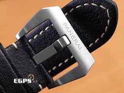 PANERAI 沛納海 Lumnior Marina 3 Days PAM01359 <font color="#db9b80">經典三明治面盤 淡褐色夜光時標 菸草面</font> PAM1359 <font color="#2d78f0">藍色小秒針</font>&nbsp;三日鍊 不鏽鋼<font color="#FF0000"> 透背絕版款 2017年台灣公司貨</font>&nbsp;自動上鍊 44mm