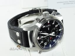IWC 萬國 Pilot's 飛行員系列腕錶 IW377801 不鏽鋼材質 <font color="#0582f5">啞黑色儀表板風格面盤 星期日期顯示窗 雙追針  計時碼錶</font> <font color="#ff0000">2017年保卡</font> 自動上鏈 46mm