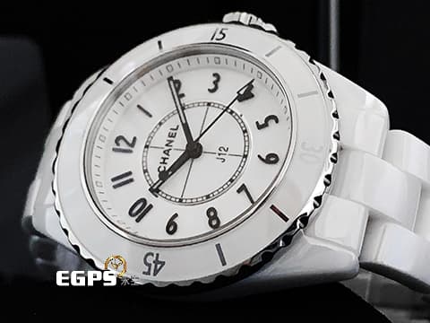 CHANEL 香奈兒 J12 White Ceramic H5698 經典款 白陶瓷材質 大三針&nbsp;2025年保卡 專利不鏽鋼蝴蝶扣 石英機芯&nbsp;33mm