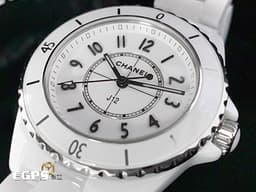 CHANEL 香奈兒 J12 White Ceramic H5698 白陶瓷 大三針 經典 <font color=#FF0000>2024年保單 專利不鏽鋼蝴蝶扣</font> 石英腕錶 33mm