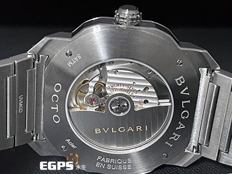 BVLGARI 寶格麗 OCTO ROMA 102856 不鏽鋼材質 藍色面盤 八角形多稜角設計錶圈 鍊帶款 2019年保卡 台灣公司貨 自動上鍊 41mm