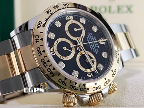 ROLEX 勞力士 Cosmograph Daytona 宇宙計時型 迪通拿 116503G 原廠鑽石時標、新款蝸形計時盤 116503 G 計時碼表 18K黃金 半金款 2022年新式保卡 賽車錶 自動上鍊 40mm