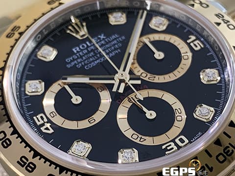 ROLEX 勞力士 Cosmograph Daytona 宇宙計時型 迪通拿 116503G 原廠鑽石時標、新款蝸形計時盤 116503 G 計時碼表 18K黃金 半金款 2022年新式保卡 賽車錶 自動上鍊 40mm