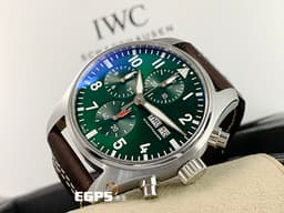 IWC 萬國 Pilot`s Chronograph 41 飛行員 IW388103 計時碼錶 <font color=#008000>綠色面盤 </font> 不鏽鋼 <font color=#FF0000>最新EasX-CHANGE錶帶更換系統 2024年保卡</font> 飛行錶 自動上鏈 41mm