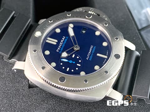 PANERAI 沛納海 Luminor Submersible 1950 PAM00692 BMG-TECH 金屬玻璃材質 藍色面盤&nbsp;PAM692 三日鍊 小秒針&nbsp;2020年台灣公司貨 潛水錶 自動上鍊 47mm