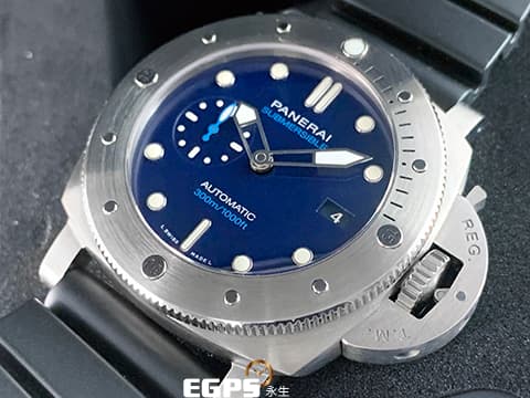 PANERAI 沛納海 Luminor Submersible 1950 PAM00692 BMG-TECH 金屬玻璃材質 藍色面盤&nbsp;PAM692 三日鍊 小秒針&nbsp;2020年台灣公司貨 潛水錶 自動上鍊 47mm