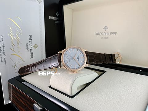 Patek Philippe 百達翡麗 PP錶 Calatrava系列 6119R-001 18K玫瑰金材質 銀白色粒紋面盤 小秒針  經典巴黎釘紋錶圈 6119  2024年保單 39mm錶徑 西裝紳士首選錶款 手上鍊 39mm