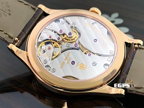 Patek Philippe 百達翡麗 PP錶 Calatrava系列 6119R-001 18K玫瑰金材質 銀白色粒紋面盤 小秒針  經典巴黎釘紋錶圈 6119  2024年保單 39mm錶徑 西裝紳士首選錶款 手上鍊 39mm