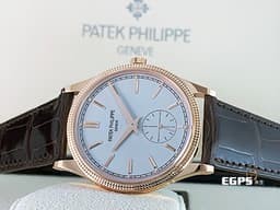 Patek Philippe 百達翡麗 PP錶 Calatrava系列 6119R-001 18K玫瑰金材質 <font color="#DDDDDD">銀白色粒紋面盤</font> 小秒針 <font color="#f3baa1"> 經典巴黎釘紋錶圈</font> 6119 <font color="#FF0000"> 2024年保單 39mm錶徑 西裝紳士首選錶款</font> 手上鍊 39mm