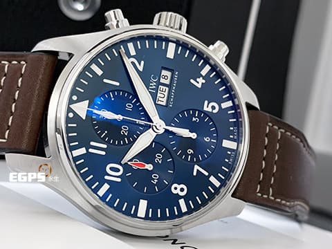 IWC 萬國錶 Pilot's Chronograph 飛行員系列 IW377714 計時碼表 Le Petit Prince「小王子」特別版 藍色面盤 不鏽鋼 2021年保卡&nbsp;飛行錶 自動上鍊 43mm