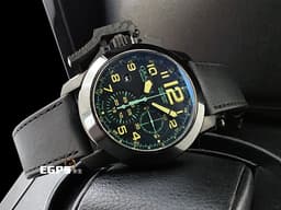 GRAHAM 格林漢 CHRONOFIGHTER GR-C2CCAU.B09A.L44N 不鏽鋼PVD黑色材質 <font color=#FFFF33>  OVERSIZE 陶瓷表圈 Black carbon 左手啟動按把</font> <font color=#ff0000>台灣公司貨</font> 自動上鏈 47mm