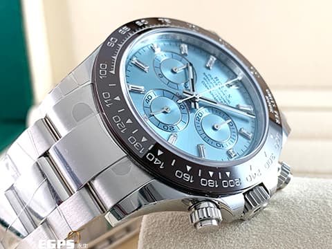 ROLEX 勞力士 DAYTONA 116506 宇宙計時型 迪通拿 鉑金 PT950 計時碼表 原廠鑽石時標 自動腕錶 冰藍色面盤 栗啡色陶瓷圈 冰藍面 2023年絕版增值停產款!!!手錶整只原廠膠膜未撕!!!FULL FACTORY STICKERS+雙吊牌+原廠透明絕版攜帶盒!!!不容錯過~~2022年保單~~新式保卡40mm