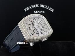 Franck Muller 法蘭穆勒 FM錶 Vanguard V45 系列&nbsp;<font color="#FF0000">華麗的精鑲滿天星面盤、錶殼</font>&nbsp;V45SCDT 酒桶型 不鏽鋼 大三針 自動腕錶 44x54mm