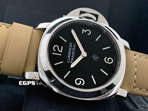PANERAI 沛納海 LUMINOR BASE LOGO PAM1086 不鏽鋼材質 黑色面盤 三日鍊 PAM01086 2023年保卡&nbsp;手上鍊 44mm