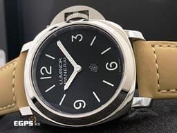 PANERAI 沛納海 LUMINOR BASE LOGO PAM1086 不鏽鋼材質 黑色面盤 三日鍊 PAM01086 <font color="#FF0000">2023年保卡&nbsp;</font>手上鍊 44mm