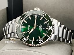 ORIS 豪利時 Aquis Date 時間之海 0173377664157 <font color=#009100>綠色陶瓷錶圈 綠色面盤 綠水鬼</font> 不鏽鋼 <font color=#FF0000>2024年保單</font> 潛水錶 自動腕錶 41.5mm