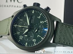 IWC 萬國 Pilot`s Chronograph 飛行員系列 IW389106<font color=#33CCFF>「TOP GUN」海軍空戰部隊</font> 計時碼表 星期、日期顯示 <font color=#6B8E23>綠色陶瓷材質「森林地」特別版</font> 飛行錶 <font color=#FF0000>2022年台灣公司貨</font> 自動上鍊 44.5mm