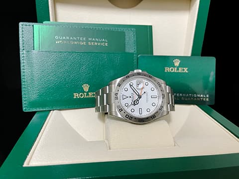 ROLEX 勞力士 Explorer II 蠔式 探險家二號 226570 白色面盤 探二 橘色兩地時間指針 GMT 不鏽鋼 新式3285機芯 2024年新式保卡 自動上鍊 42mm