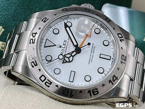 ROLEX 勞力士 Explorer II 蠔式 探險家二號 226570 白色面盤 探二 橘色兩地時間指針 GMT 不鏽鋼 新式3285機芯 2024年新式保卡 自動上鍊 42mm