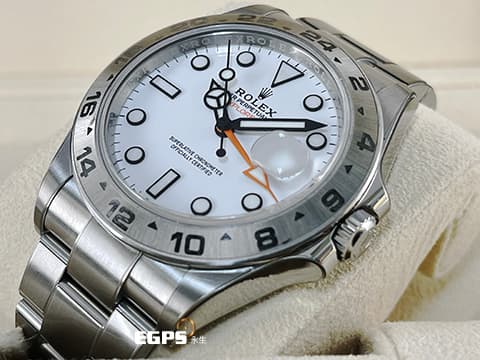 ROLEX 勞力士 Explorer II 蠔式 探險家二號 226570 白色面盤 探二 橘色兩地時間指針 GMT 不鏽鋼 新式3285機芯 2021年保卡 錶友蒐藏未使用品&nbsp;自動上鍊 42mm