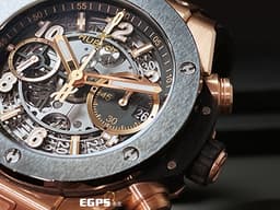 HUBLOT 宇舶 Big Bang Unico 大爆炸 441.OM.1181.RX 飛返 計時碼表&nbsp;<font color="#f3baa1">King Gold 王金材質 玫瑰金</font>&nbsp;黑陶瓷錶圈 鏤空面盤 <font color="#FF0000">2022年電子保單</font> 自動上鏈 42mm