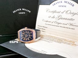 FRANCK MULLER 法蘭穆勒 FM Vanguard Yachting V45 SC 遊艇系列 <font color=#FF0000>  玫瑰金材質 運動款 藍色面盤 精鑲美鑽耀眼奪目，與眾不同絕對是目光的焦點 ！！</font>  自動上鍊 44x54mm