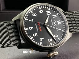 IWC 萬國 Big Pilot 大飛行員系列 IW329801 特別版 陶瓷材質 鈦合金錶扣  <font color=#FF0000> 捍衛戰士 TOP GUN <font color=#FFFF33> 2024年保單 新快拆錶帶～</font> </font>  經典質感大洋蔥頭 海軍空戰部隊腕錶 自動上鍊 43.8mm