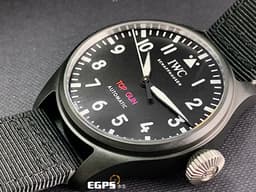 IWC 萬國 Big Pilot 大飛行員系列 IW329801 特別版 陶瓷材質 鈦合金錶扣  <font color=#FF0000> 捍衛戰士 TOP GUN <font color=#FFFF33> 2024年保單 新快拆錶帶～</font> </font>  經典質感大洋蔥頭 海軍空戰部隊腕錶 自動上鍊 43.8mm