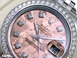 ROLEX 勞力士 DATEJUST 179384 <font color=#FF0000> 2021年 新式綠卡</font> <font color=#ffff00>原廠鑽框 鑽石時標 絕版特殊塘金紀念面盤 絕版稀有錶款</font> 自動上鍊 26mm