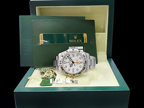 ROLEX 勞力士 Explorer II 蠔式 探險家二型 216570&nbsp;橘色GMT兩地時區指針 白色面盤 不鏽鋼 探二&nbsp;台灣公司貨 自動上鍊 42mm
